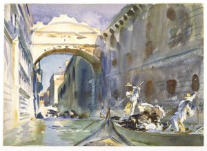 The Bridge of Sighs by John Sargent Singer. (Watercolor on paper. c1903-04. Brooklyn Museum.) Click to enlarge.