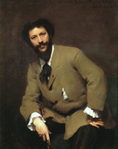 Portrait of Carolus-Duran by John Singer Sargent. (Oil on canvas. 1879. Sterling and Francine Clark Art Institute, Williamstown, Massachusetts.) Not in the Brooklyn exhibition.  (Click to enlarge.)