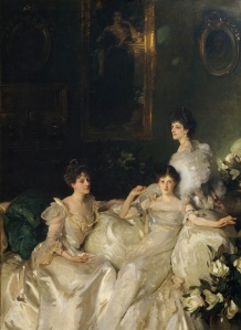 The Wyndham Sisters: Lady Elcho, Mrs. Adeane, and Mrs. Tennant by John Singer Sargent. (Oil on canvas. 1899. Metropolitan Museum of Art.) Not in the Brookly exhibition. (Click to enlarge.)