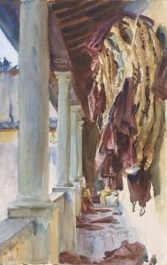 Torre Galli, Wine Bags by John Sargent Singer. (Watercolor on paper. 1910. Museum of Fine Arts, Boston.) Click to enlarge.