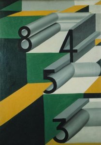 Numbers in Love by Giacomo Balla. (Oil on canvas. 1920-23. MART, Museo d'art modern e contemporanea di Trento e Rovereto, Italy.)