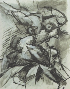 I Want to Fix Human Forms in Movement, Dynamic Scomposizione by Umberto Boccioni. (Charcoal and watercolor on paper. 1913. Civico Gabinetto die Disegni-Catello Sforzesco, Milan.)