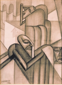 Mystical Silence by Fortunato Depero. (Charcoal on paper. 1917. MART, Museo di rate modern e contemporanea di Trento e Rovereto, Italy.)