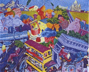 Memories of a Trip by Gino Severini. (Oil on canvas. 1911. Private collection.)