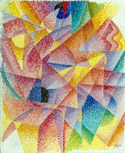 Spherical Expansion of Light (Centripetal and Centrifugal) by Gino Severini. (Oil on canvas. ca. 1914. Munson-Williams-Proctor Arts Institute, Utica, New York.)