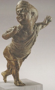 36. Statuette of a Dwarf Dancing. Bronze. Early 1st century B.C.E. Musée National du Bardo, Tunis. Part of cargo of a shipwreck off Mardi, Tunisia possibly in the late 70s B.C.E.