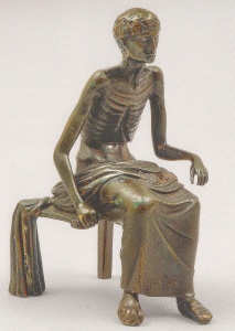35. Emaciated Youth. Bronze. 1st century B.C.E.-1st century C.E. Dumbarton Oaks, Washington, D.C. Copy of Late Hellenistic original found near Soissons, France.