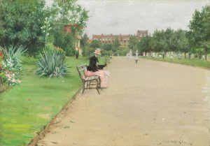23. A City Park. Oil on canbas. ca. 1887. Art Institute of Chicago, Chicago, Illinois.