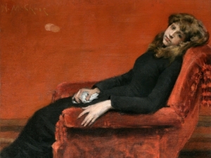 10. An Idle Moment (also At Her Ease or Study of a Young Girl.). Oil on canvas. ca. 1884. National Academy of Design, New York City.