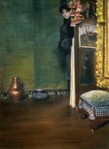 8. May I Come In?. Pastel on canvas. 1886, Collection of W. & E. Clark.