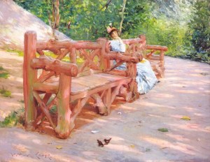 25. Park Bench. Oil on canvas. ca. 1890. Museum of Fine Arts, Boston, Massachusetts.