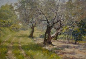 35. The Olive Grove. Oil on composition board. ca 1911. Terra Foundation for American Art, Chicago.